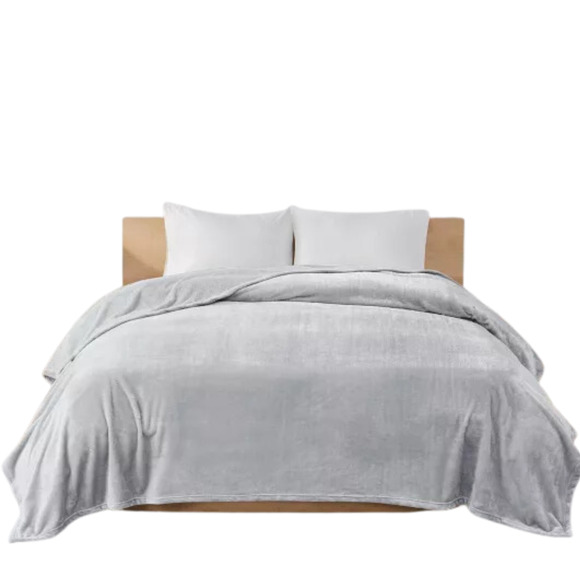 Microlight Plush Throw-Blanket Grey by Intelligent Design Twin/Twin XL NEW - Picture 4 of 6